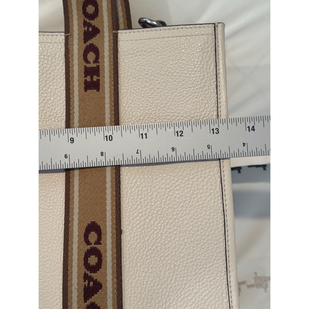 Coach Smith Tote Chalk Multi Pebbled Leather Shoulder Bag - Picture 7 of 8